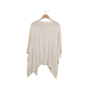 Lululemon Divinity Poncho Sweater Shawl Scarf Cream Cashmere Knit Womens Top